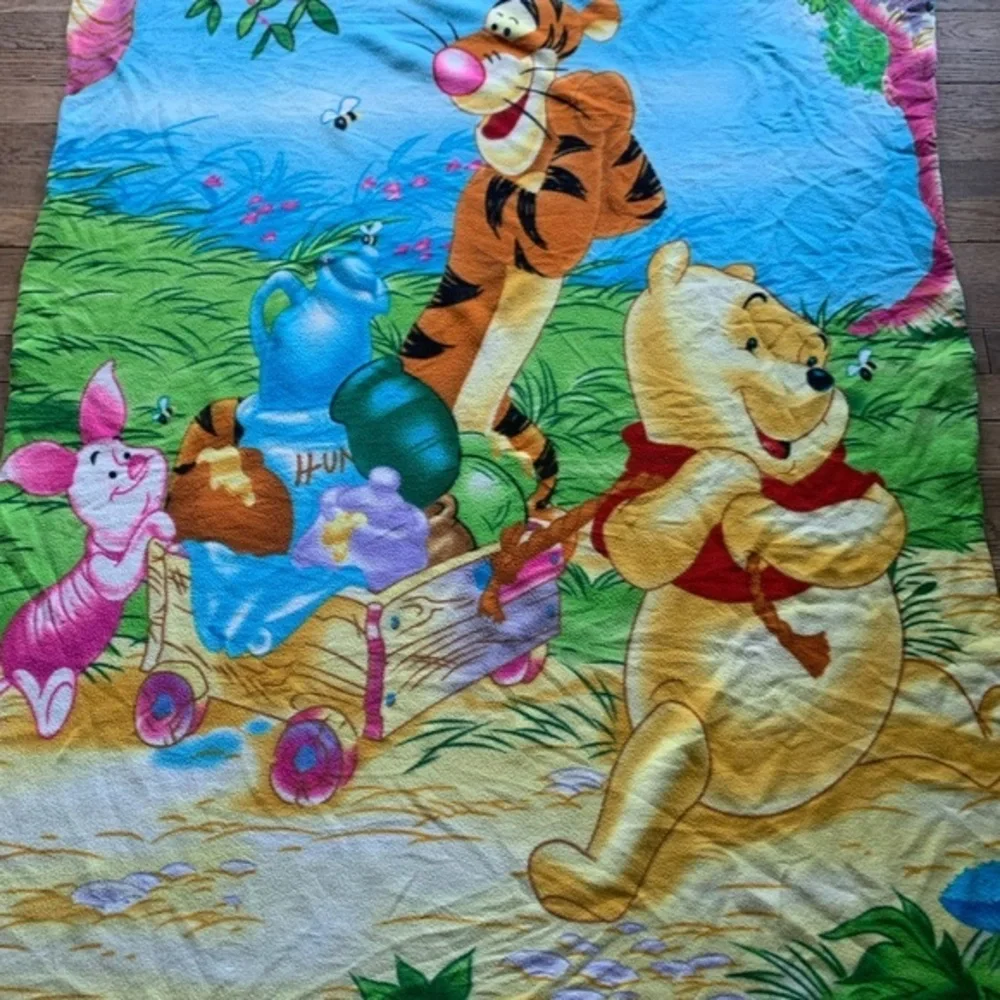 Disney Winnie The Pooh & Friends 59x46 Throw Blanket Tigger Piglet‎ Pooh VINTAGE